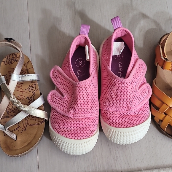 Bundle Toddler Girl Shoes Sandals Size 8 Water Shoes Blowfish Leather Brown Tan - Picture 3 of 9